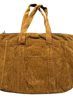 Zara Corduroy Tote Bag , Zipper Closure , Carry All